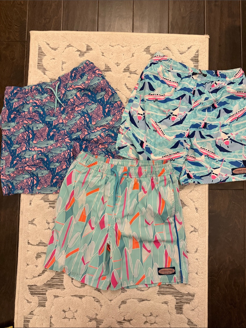 Vineyard Vines Kids Swim Trunks - Teal, Blue, Pink